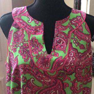 Vibrant Paisley Women's dress Small size Crown & Ivy NWT green and fucsia